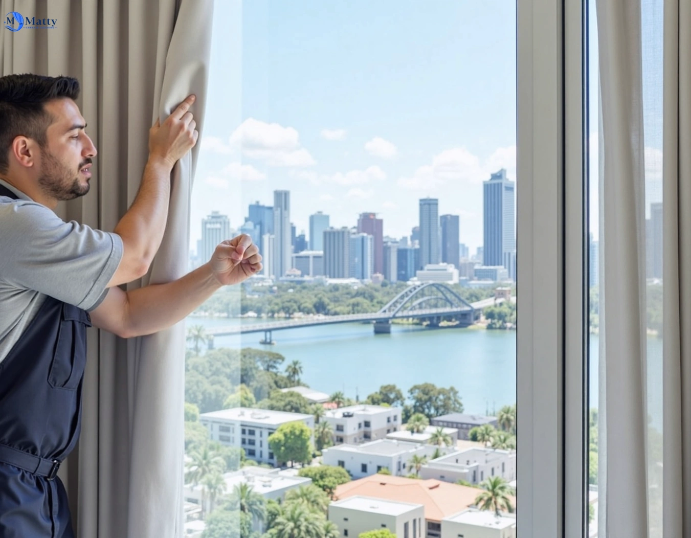 Professional curtain steam cleaning service arana-hills QLD by Matty Curtain Cleaning