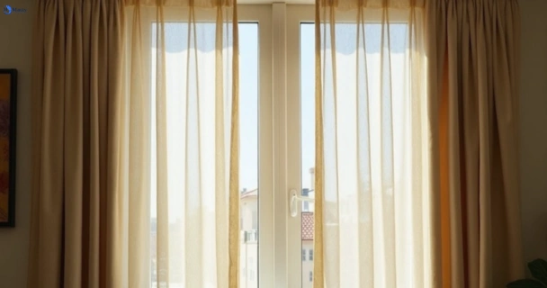 Dull dusty drapes in arana-hills before professional cleaning